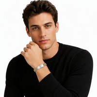 Bracelet d'amitié en acier inoxydable plaqué or 18 carats, design tendance, maillons cubains, pour couple, femme et homme