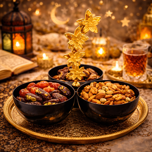 Cuenco para frutos secos de primera calidad, 3 compartimentos con asa en forma de estrella, para hoteles de lujo, estilo antiguo, precio al por mayor - Product Image 2