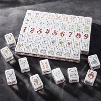 Nouveauté : Mahjong de style américain de 36 mm sur le thème du printemps, avec des tortues, des lapins et des paons, 160 tuiles au total