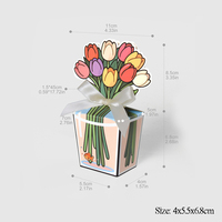 10 Stück/Packung 3D Tulpen-Blumenstrauß Süßigkeiten-Box Papierkarton Schokoladen-Geschenkverpackung Valentinstag Muttertag Party-Dekoration