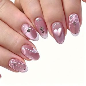 Ongles à presser longs ovales effet œil de chat OEM/ODM, écologiques en ABS, faciles à poser soi-même, pour salon de manucure et usage domestique, vente en gros - Product Image 6