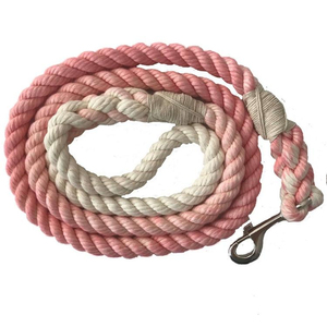 Handmade Cotton Rope Rose Gold Solid Ombre or Marbled Cotton Rope <b>Dog</b> <b>Leash</b> - Product Image 1