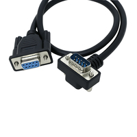 Cable de Extensión Serial RS232 Magnético, DB9PIN Macho con Ángulo de 90 Grados hacia Arriba a DB9 Hembra Recto, Tipo-C, TPE, Nylon, para Cámara de Computadora