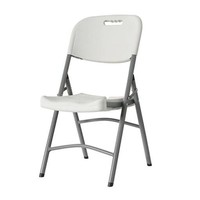 Chaise pliante en plastique portable et confortable, blanche/noire, pour la maison, l'hôtel, le jardin, les fêtes, la plage, les événements et les pique-niques