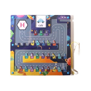 Juego de <span class=keywords><strong>Madera</strong></span> para Niños, Letras para Combinar, Ortografía, Laberinto Espacial, Entrenamiento de Colores, Juego Educativo de Letras para Niños, Juego de Estacionamiento de <span class=keywords><strong>Madera</strong></span> - Product Image 1