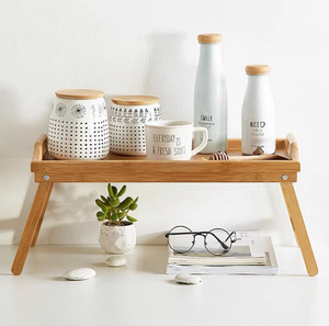 Detachable <b>Foldable</b> Bamboo Lap Tray <b>Table</b> Portable Outdoor Picnic <b>Camping</b> Breakfast Serving Tray Wholesale - Product Image 2