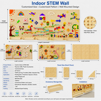 Panneau mural éducatif STEM personnalisable pour activités intérieures avec éléments en plastique pour la maternelle - Travail d'équipe et exercice physique