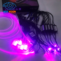 Lumière d'ambiance à fibre optique acrylique led rvb sans fil pour intérieur de voiture
