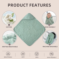 Toalla con Capucha de Fibra Botánica de 6 Capas, 80x80cm, 100% Algodón, Anti-Sobresalto, Transpirable, Certificación OEKO-TEX, CPC, REACH, Personalizable