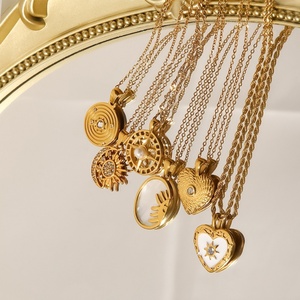 สร้อยคอสแตนเลสกันน้ำประดับเพชรเลียนแบบมุกทรงไผ่แบบขายส่งสไตล์วินเทจรูปหัวใจระดับไฮเอนด์ - Product Image 3