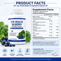 Complément alimentaire pour la santé oculaire : Extrait de Myrtille 160mg, Lutéine 20mg, Zeaxanthine – Antioxydant, Soutien Visuel, Soulagement de la Fatigue Oculaire