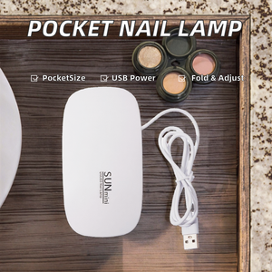Lampe de table pliable moderne en plastique avec logo personnalisé, format de poche, réglable, avec câble USB pour le nail art - Product Image 2