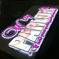 Lettres en relief LED professionnelles pour extérieur, éclairées par l'avant, en acrylique 3D, signalétique lumineuse pour la publicité des restaurants et des cafés