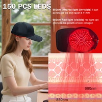 Cappello per Terapia a Luce Rossa con Lunghezze d'Onda 660nm e 850nm, Attrezzatura per la Cura del Cuoio Capelluto ad Uso Domestico