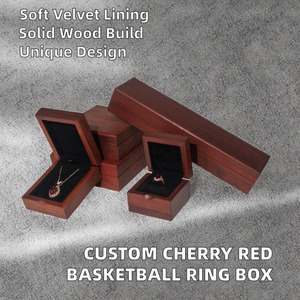 Caja de Anillo de Madera con Grabado Personalizado, Estuche para Joyas con Terciopelo Negro, Porta Anillos para Regalo de Propuesta - Product Image 2