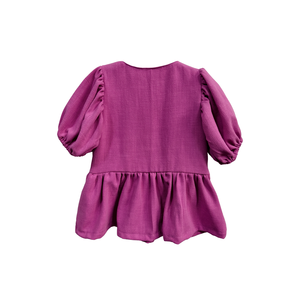 Top de manga farol con cordones, blusas de lino y algodón para niña, camiseta bonita para niños - Product Image 3