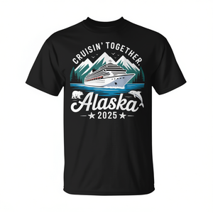 Alaska Cruise 2025 Cruisin Together - Camiseta informal de algodón de manga corta para vacaciones en familia, para adultos, para todas las estaciones - Product Image 2