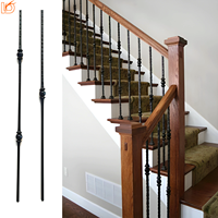 Balustre carré massif de style classique de haute qualité, noir, pour balcon, décoration intérieure, balustre d'escalier en fer forgé pour escalier