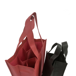 Sac de vin non tissé réutilisable Bolsa de vino promotionnel 4 bouteilles 6 bouteilles sac de vin en tissu non tissé sac de bouteille de vin avec poignée - Product Image 5