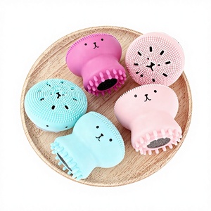 Wayhive Kit en silicone résistant à la chaleur, brosse nettoyante visage en forme de méduse mignonne, massage nettoyant en profondeur, poils doux, OEM/ODM - Product Image 1