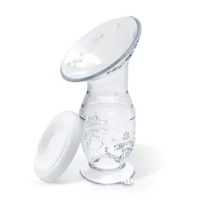 BPA Free ซิลิโคนคู่มือการใช้งานปั๊มนมที่มีฐานดูดน้ำนมปั๊มเก็บน้ำนมประหยัด