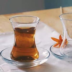 Taza Turca Personalizada para Té Negro, Postre, Pudín, Café, con Plato de Vidrio en Forma de Tulipán - Product Image 2
