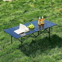 Table pliante d'extérieur moderne, réglable en hauteur, style Egg-Roll, en tissu carbone, pour le camping
