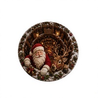 Tapis de sol optique 3D de Noël en velours cristal pour salon et chambre à coucher