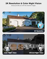 Caméra de surveillance CCTV avec projecteur, résolution 3K 3MP et vision nocturne couleur, mini caméra réseau PTZ, sécurisez votre maison, caméra solaire 4G