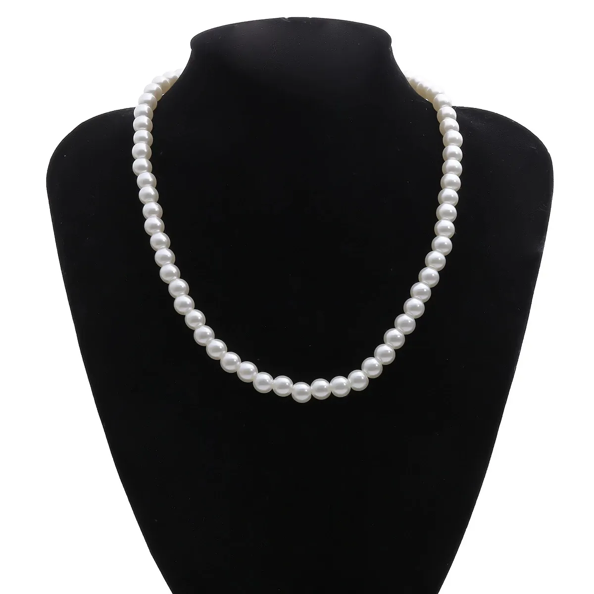Migliore-collar clásico de perlas amica para mujer, Gargantilla, perla redonda, color negro
