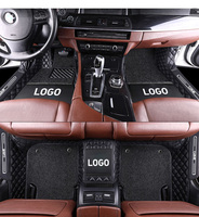 Tapis de voiture double couche en cuir + bobine Full Surround Custom Car Floor Mat pour TOYOTA Auris Crown RAV4 Hilux (5 places)