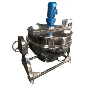 Gas Sưởi Ấm Jacketed Ấm Đun Nước Tự Động Nấu Ăn Nồi Với Hành Tinh Mixer