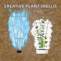 Treillis métallique pour plantes en pot, treillis de support pour plantes grimpantes à bord festonné, treillis de jardin pour la lierre, le clématite et les plantes en pot