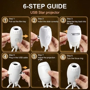 ไฟกลางคืน USB Starry Night Light 3 in 1 สำหรับรถยนต์ โคมไฟสร้างบรรยากาศ ฉายแสงกลางคืนสำหรับภายในรถ - Product Image 4