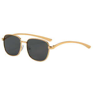Lunettes de soleil carrées en métal, monture dorée, protection UV400, unisexe, pour la conduite en extérieur - Product Image 5