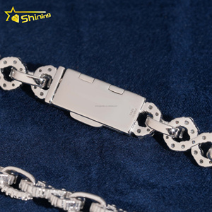 Nuovo Design Lussuoso <span class=keywords><strong>Bracciale</strong></span> Cubano <span class=keywords><strong>Infinity</strong></span> in Argento Massiccio S925 da 8mm con Diamanti Coltivati in Laboratorio e Certificato IGI, Stile Hip Hop Iced Out - Product Image 3