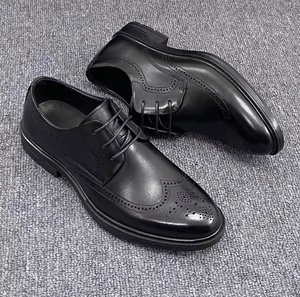 Chaussures habillées pour hommes en cuir véritable, imperméables, antidérapantes, légères, à bout fermé, style Evergreen, pour le bureau et les mariages - Product Image 1