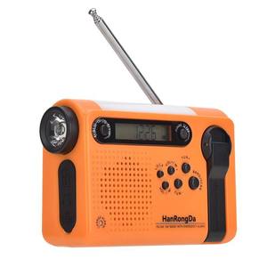 Factory Orange FM AM SW Full Band Radio with Solar Hand Crank USB Charging <b>Power</b> Bank LCD Display Flashlight Outdoor Radio - Product Image 3