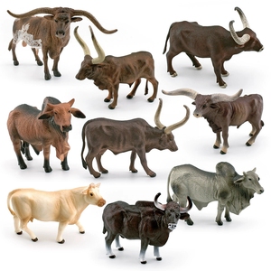 Modelo de Animal de PVC para Decoración y Adorno: Simulación de Ganado Texas Longhorns, Zebu, Charolais, Gao'er Niu, Vaca de Agua de Río - Product Image 1