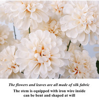 Nouvelle simulation de mariage, 3 dahlias artificiels en soie parfumée, fleurs artificielles pour décoration de mariage et d'hôtel.