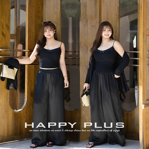 Pantalones Anchos de Satén Happy Plus N9110, Pantalones Casuales Holgados de Color Sólido con Bolsillo para Mujer Talla Grande - Product Image 4