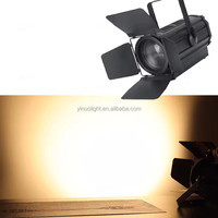 Projecteur LED COB 200W Fresnel à Zoom Manuel 3200K Contrôle DMX512 CRI Élevé 95 Indice de Protection IP33 pour Parc à Thème Studio TV Théâtre Vidéo