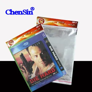 CD naylon DVD film plastik torba baskılı tasarım ile yüksek kaliteli DVD kollu opp temizle kendinden yapışkanlı seal DVD çantası