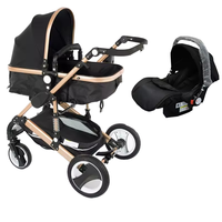 Poussette bébé pliable AGAPE en alliage d'aluminium léger avec cadre en lin, capacité de charge de 20 kg, 3 en 1, 4 roues, siège auto portable