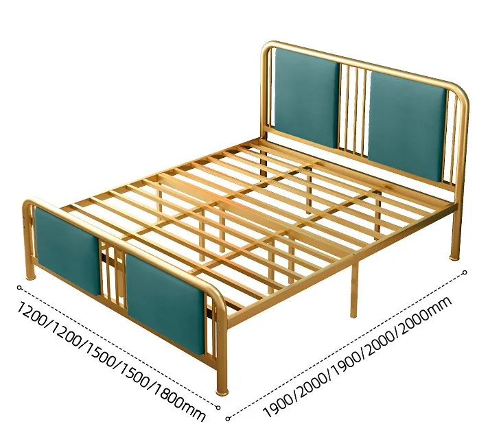 अनुकूलित आधुनिक लक्जरी बेडरूम सेट फर्नीचर हाई एंड डबल बेड हेडबोर्ड किंग साइज बेड मेटल बेड फ्रेम के साथ
