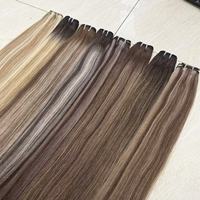 Extensions de cheveux humains chinois 100% Remy de qualité supérieure, tissage cutané, teintes, trame simple, cuticules intactes, lisses, 100g