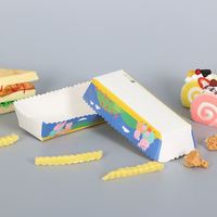 Boîte à collation en carton kraft blanc personnalisée, boîte à hot-dogs, boîte à frites jetable