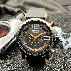 Reloj de Hombre Moderno y Elegante Estilo Hip-Hop; Reloj Deportivo Casual de Cuarzo con Correa de Acero Inoxidable, Resistente al Agua <span class=keywords><strong>100M</strong></span>, Verano 2024 - Product Image 1