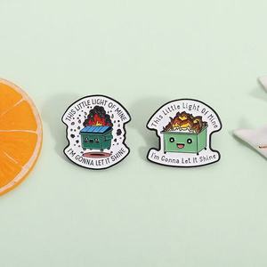 Cita en inglés sarcástico cubo de basura esmalte de fuego lindo Pin Edgy broche de aleación de dibujos animados para mochilas y chaquetas insignia de artesanía de Metal - Product Image 1