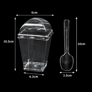 Vaso Transparente de Plástico para Mousse, Vaso Desechable para Postre, Contenedor Cuadrado para Golosinas de Fiesta, para Cumpleaños y Bodas - Product Image 4